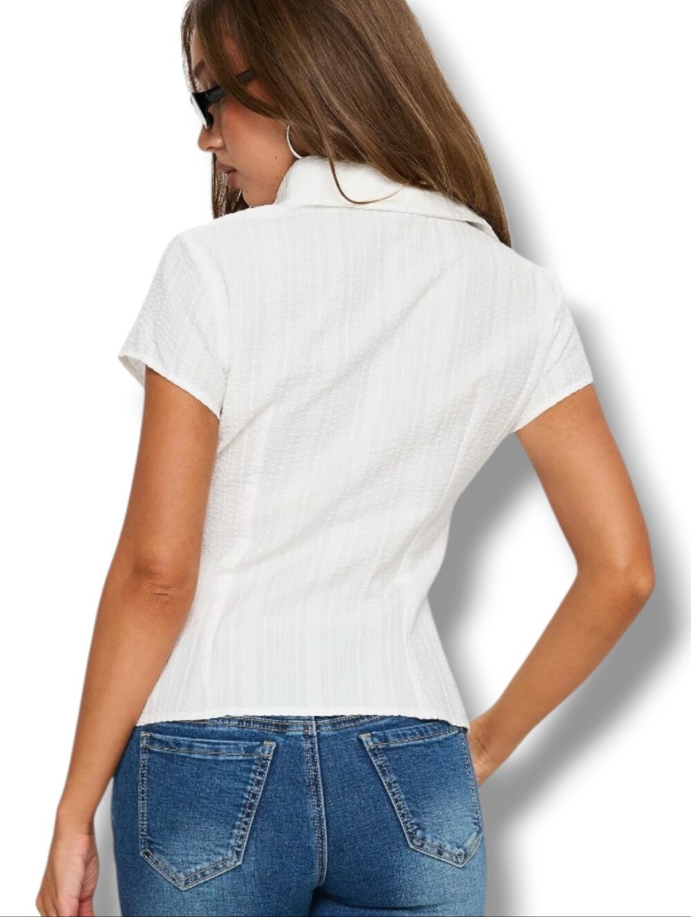 Princess Polly | Cottesloe Blouse Top Textured White | US Size 2 | NWT - Picture 2 of 10